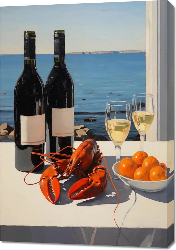 Tableau Image 70 x 100 cm Déjeuner dans la baie - Toile Décorative Murale