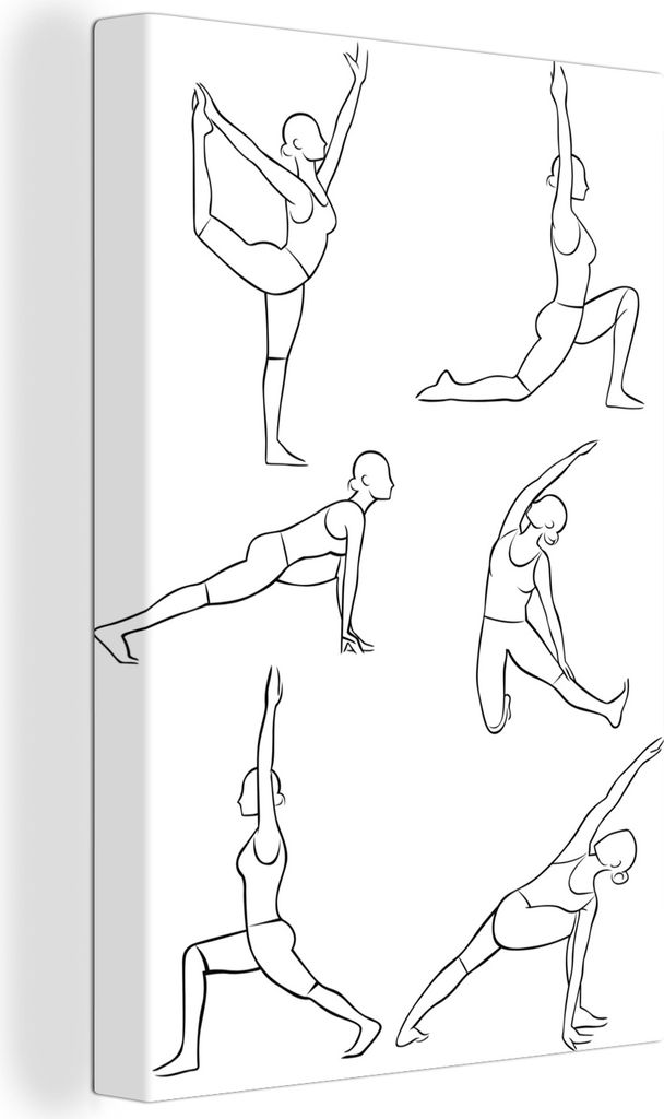 OneMillionCanvasses - Leinwandbilder - 90x140 cm, Yoga - Frauen - Weiß, Wandbilder Kunstdruck Wanddekoration - Foto auf Leinwand - Gemälde auf ...