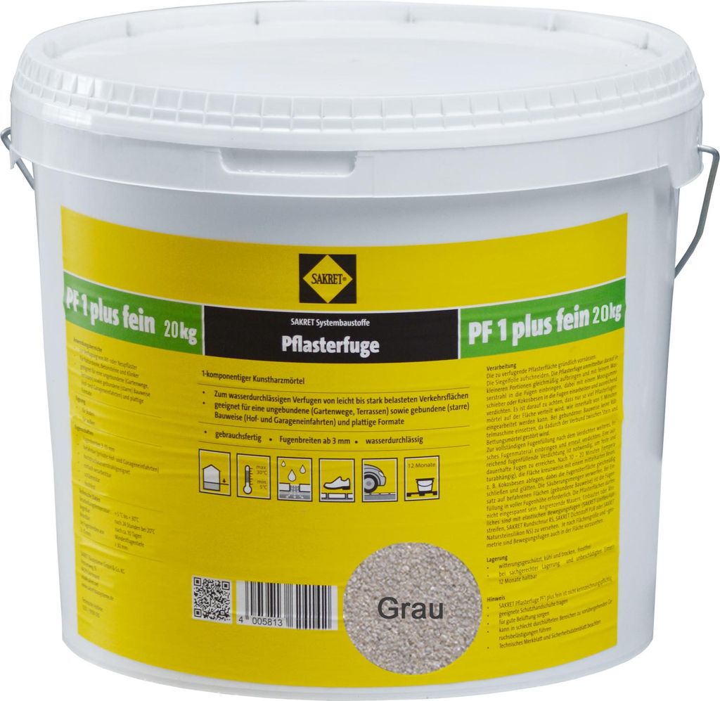 SAKRET Pflasterfugenmörtel PF1 Plus FEIN 25kg Image du produit 