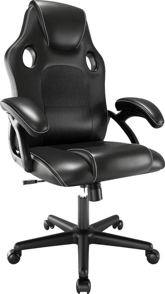 Fauteuil de gaming ergonomique en cuir noir - Chaise Gamer Confort GTR
