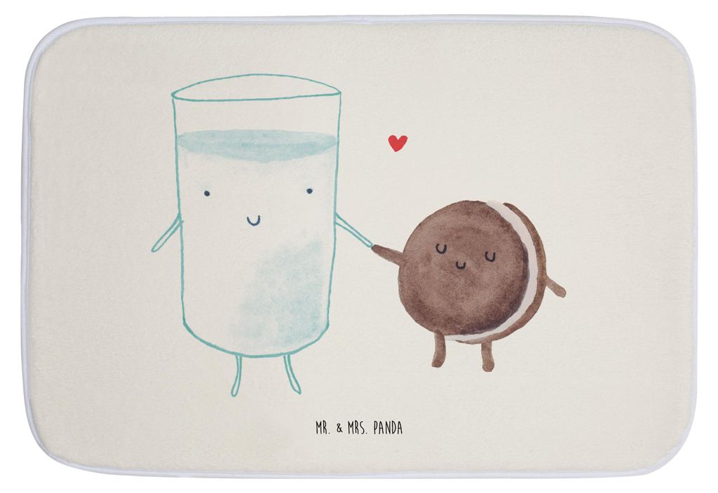 Mr. & Mrs. Panda Badvorleger Milch Keks - Weiß - Geschenk, Cookie, Lustige Sprüche, Kaffee, duschmatte, Badezimmerteppich, Badteppich, Duschvorle...
