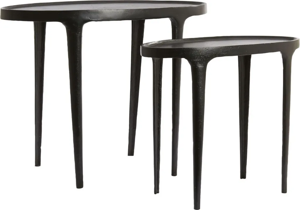 Table d'appoint Arica noir mat set de 2 : Gagnez de la place avec élégance