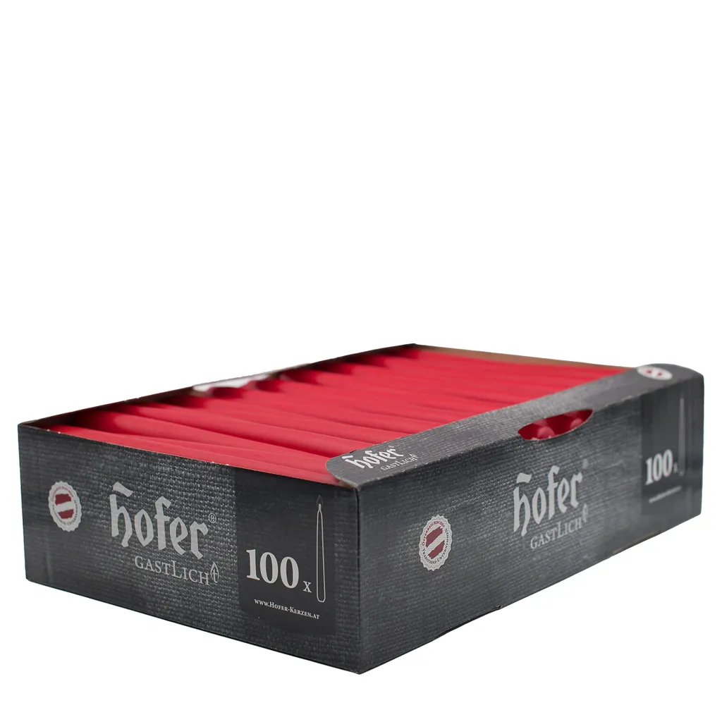 Hofer Candele Coniche Rosse 200 Pezzi - Lungo Durata 7h Senza Fumo - 3