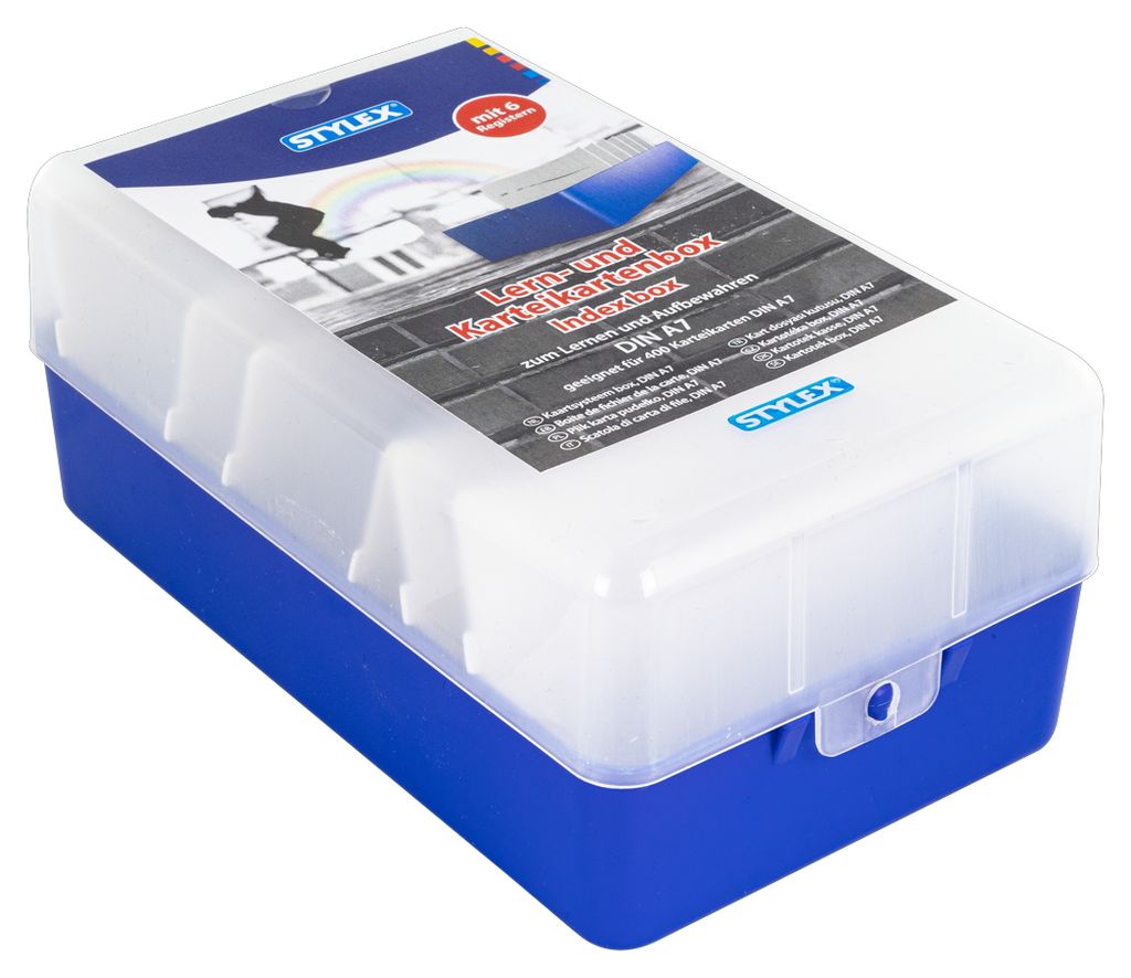 Lernbox / Karteikasten / A7 / Farbe: blau Produktbild 