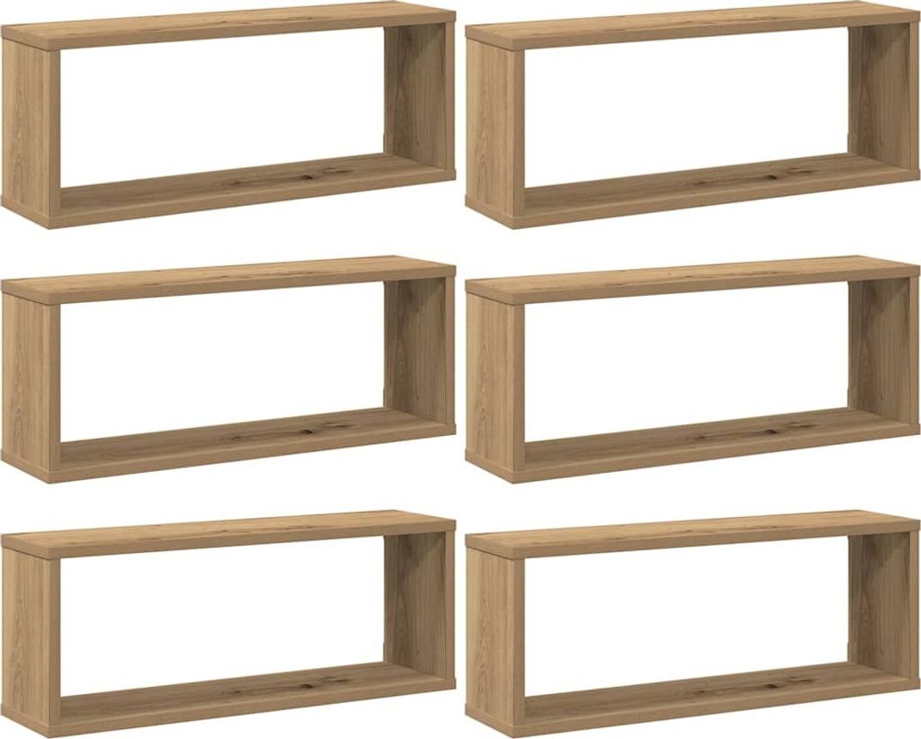 vidaXL Wandregale 6 Stk. Artisan-Eiche 60x15x23 cm Holzwerkstoff