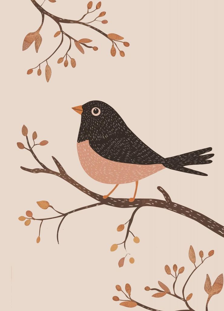 Poster 13x18cm Muster für Kinder, Mädchen und Jungen - Zwitschern