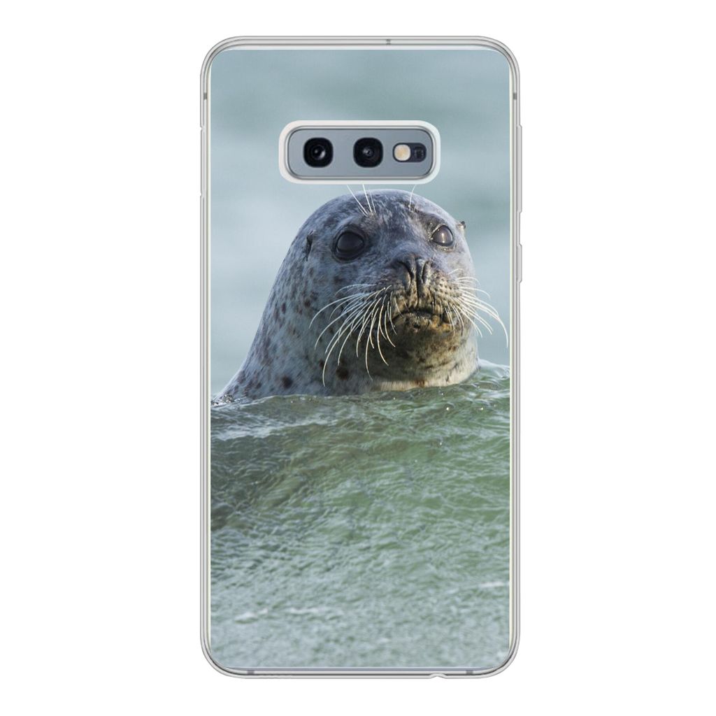 MuchoWow Handyhülle Schutzhülle Hülle für Samsung Galaxy S10e Nordsee - Seehund - Wasser Silikon Softcase Handy Hülle - Handy