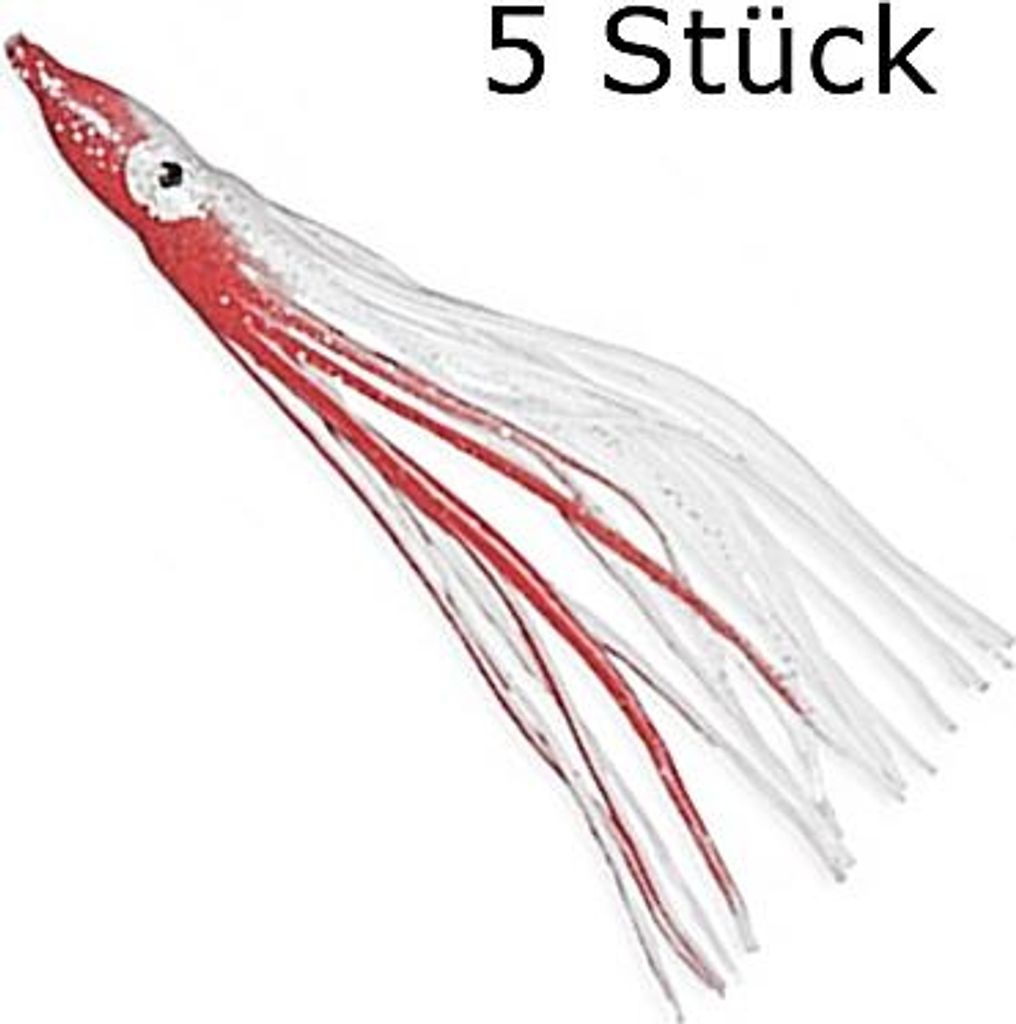 Lineaeffe Octopus Rot Weiss 9cm 5 Stück
