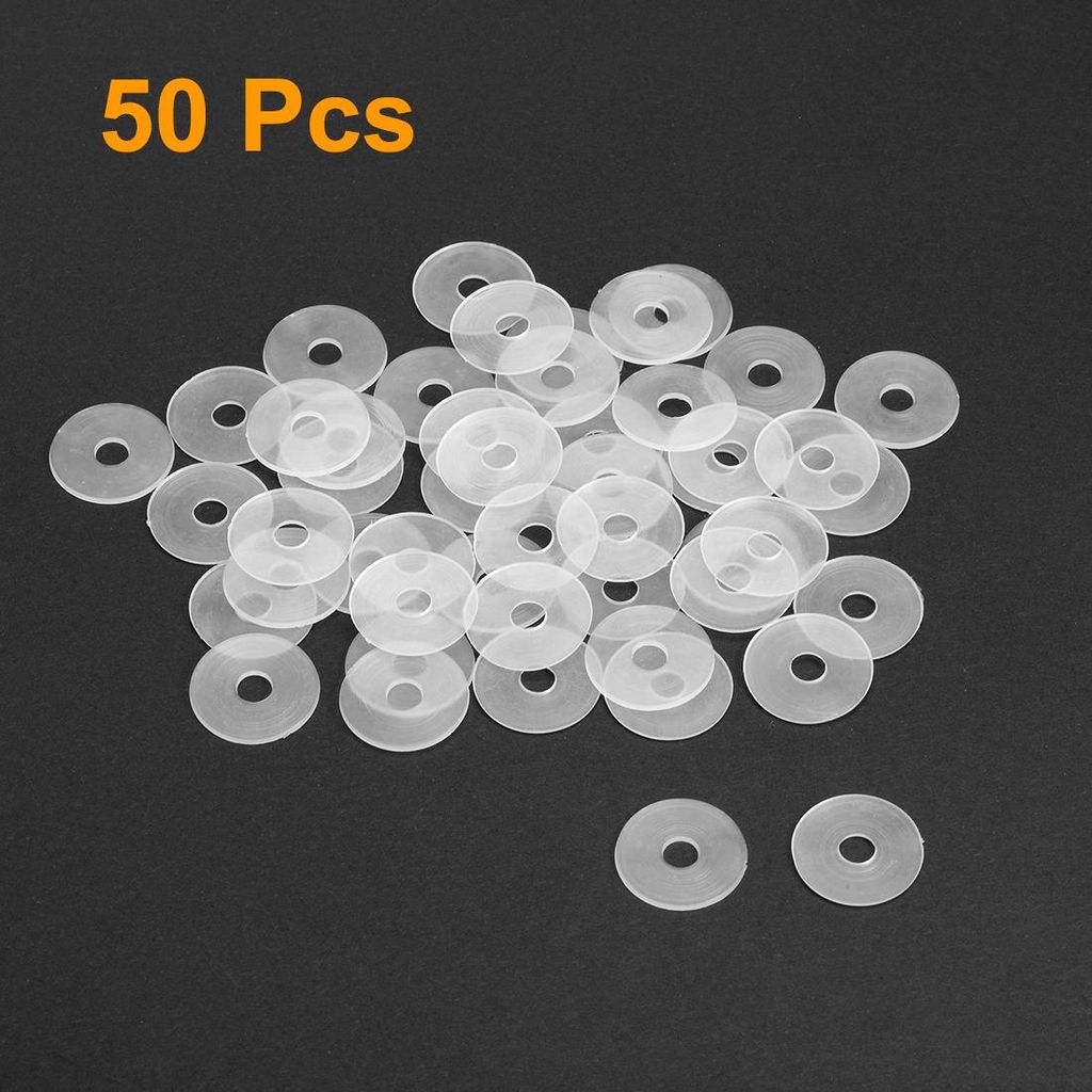 50 Stš¹ck Nylon Unterlegscheiben M5 18mm Au?endurchm. 5mm Innendurchm. 0.9mm Dicke Dichtung Klar fš¹r Wasserhahn Rohr Wasserschlauch Isolierung...