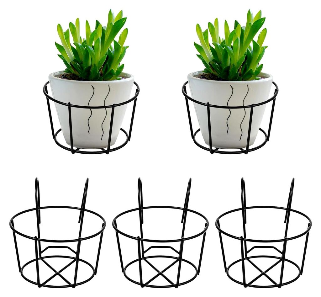 Hängender Blumentopfhalter aus Eisen für Balkon, Pflanzentopfständer für Garten und Innenbereich, 16x13x9 cm, tragbares Pflanzenregal für Sukk...