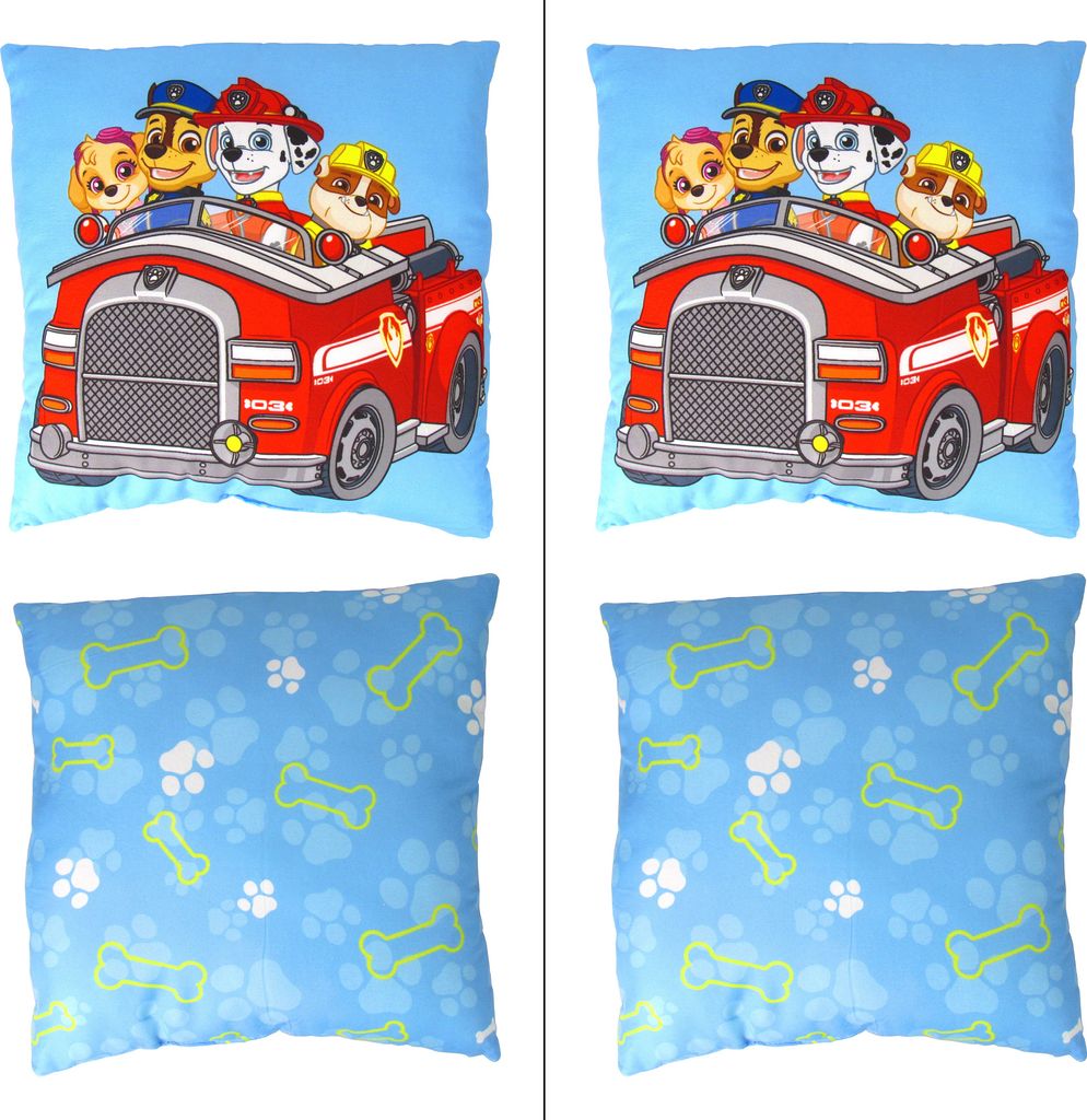 2 Stück Paw Patrol Kinderkissen - Dekokissen ca. 30cm x 30cm - STANDARD 100 by e Qualität- Original Lizenzw