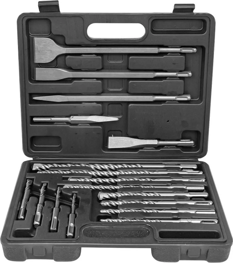 Kit 17 Punte e Scalpelli SDS Plus in Metallo Duro per Ristrutturazione