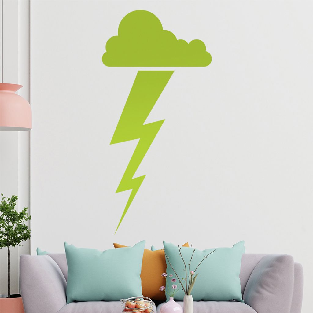 KIWISTAR Gewitterwolke Unwetter Wandtattoo in 6 Größen - Wandaufkleber Wall Sticker - Dekoration, Küche, Wohnzimmer, Schlafzimmer, Badezimmer
