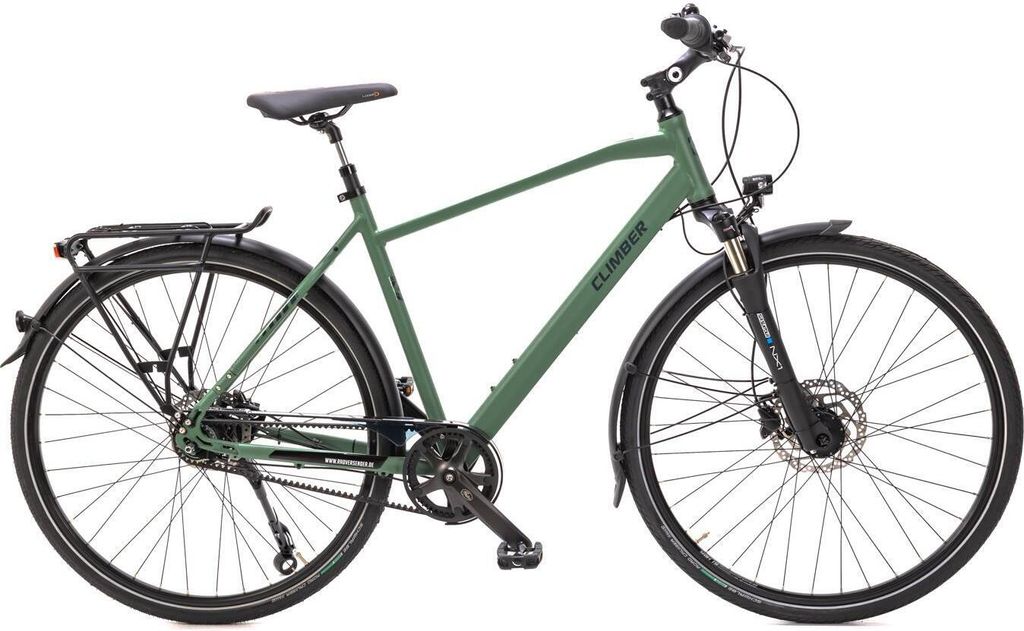 28 Zoll Alu Fahrrad Gates Riemenantrieb Shimano 7 Gang Nexus Scheibenbremse grün