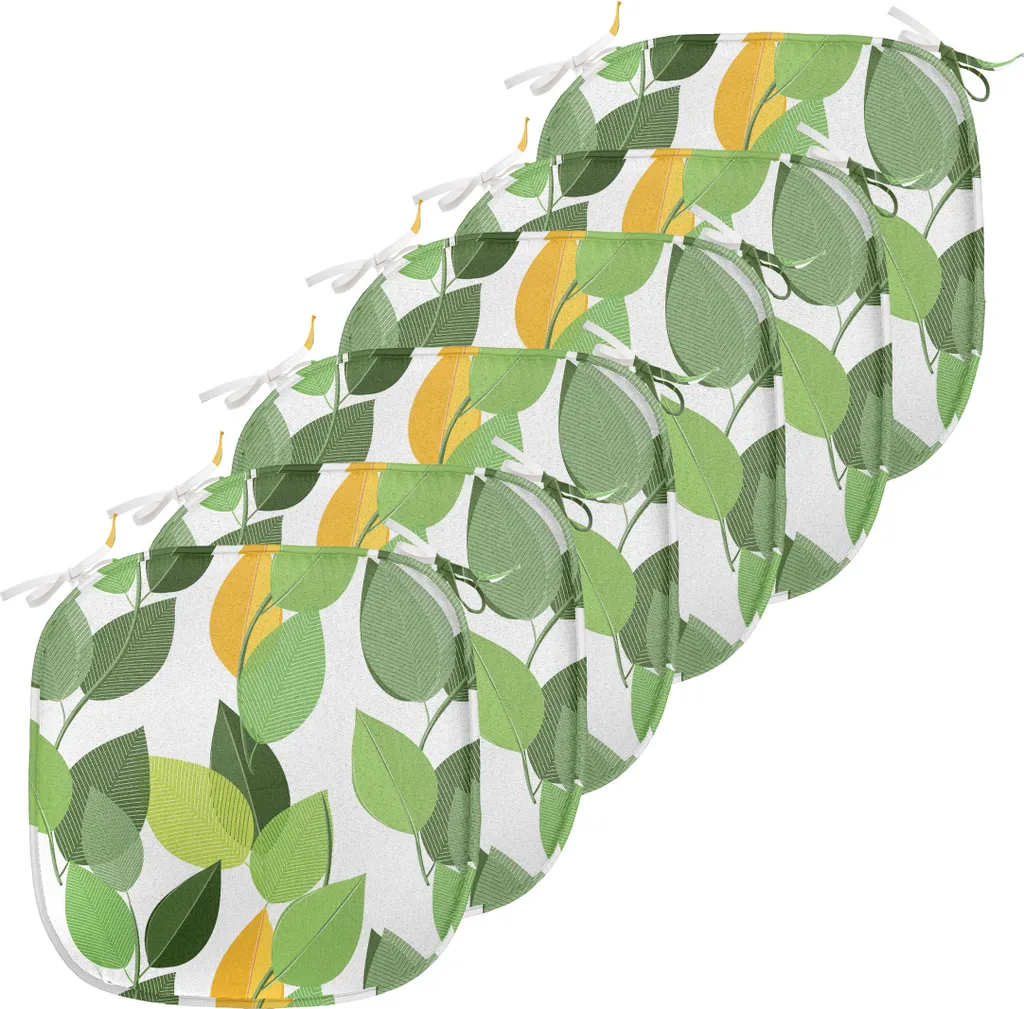 Coussin de Chaise Décoratif Imperméable Lot de 6, Design Feuillage Vert
