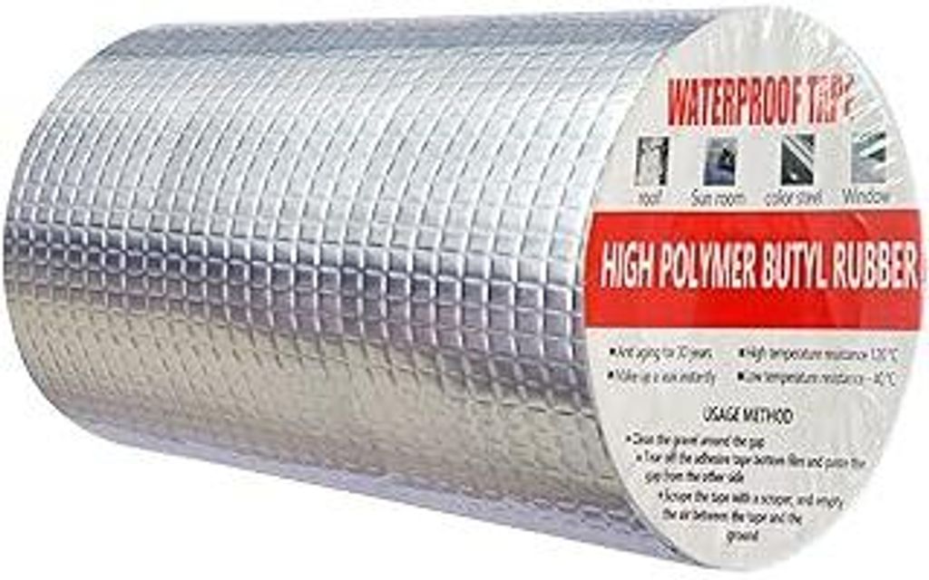 LUOHONG Butylband Wasserdichtes Klebeband Außen Bitumenband Selbstklebend, Butylkautschuk Aluminiumfolie dichtband,für Dachleckage, Oberflächenr...