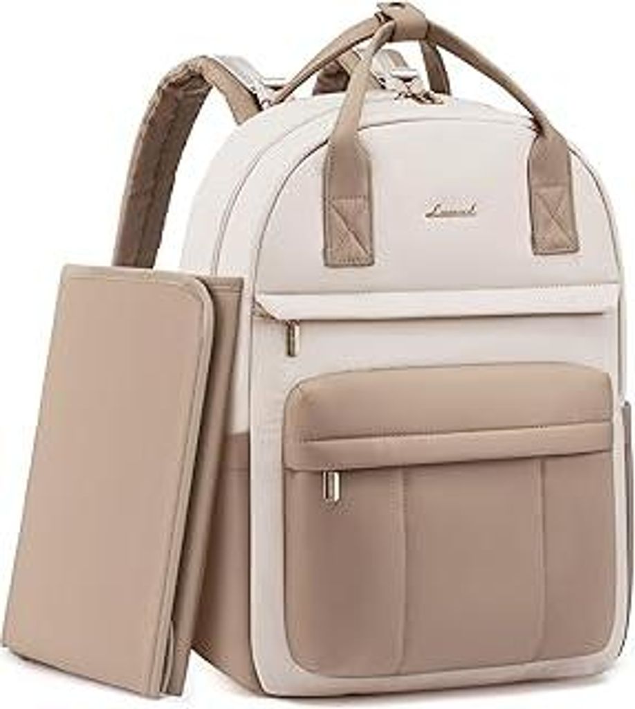 LOVEVOOK Wickelrucksack Groß Baby Wickeltasche Rucksack mit Wickelauflage Diaper Bag mit Kinderwagengurte Lässig Windeltasche Mommy Kliniktasche ...