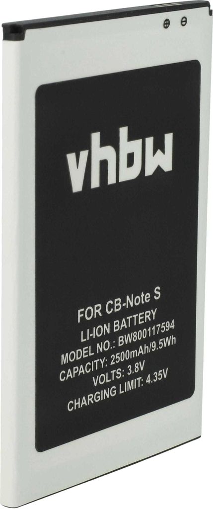 vhbw Akku kompatibel mit Cubot Note S Handy Smartphone Telefon (2500 mAh, 3,7 V, Li-Ion)