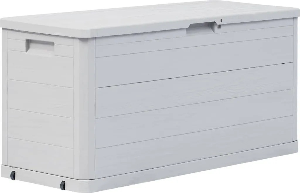 Boîte de rangement de jardin 280 L gris clair en résine tressée