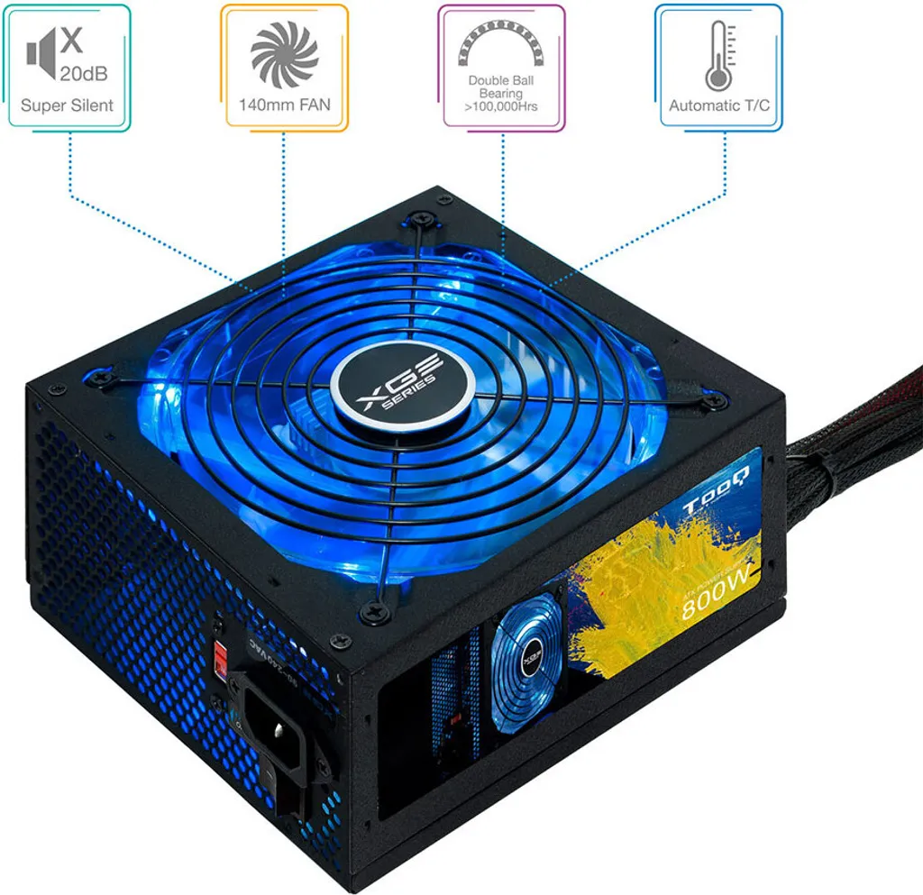 Alimentation 800W Haute Performance APFC V2.31 pour PC Fixe Gaming - 6