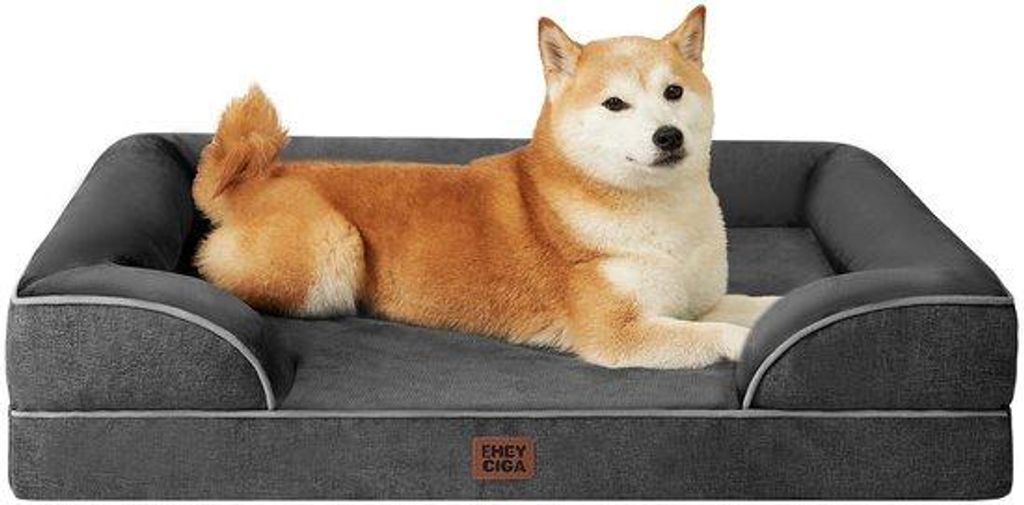 Orthopädisches Hundebett für große Hunde, 104 x 69 x 15 cm, Hundebett aus Trapezschuam für mittelgroße Hunde, Waschbares Hundekissen, Wasserfe...