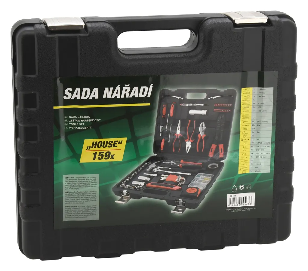 Valise à outils COMPASS 159 pièces HOUSE 09463 pour travaux maison