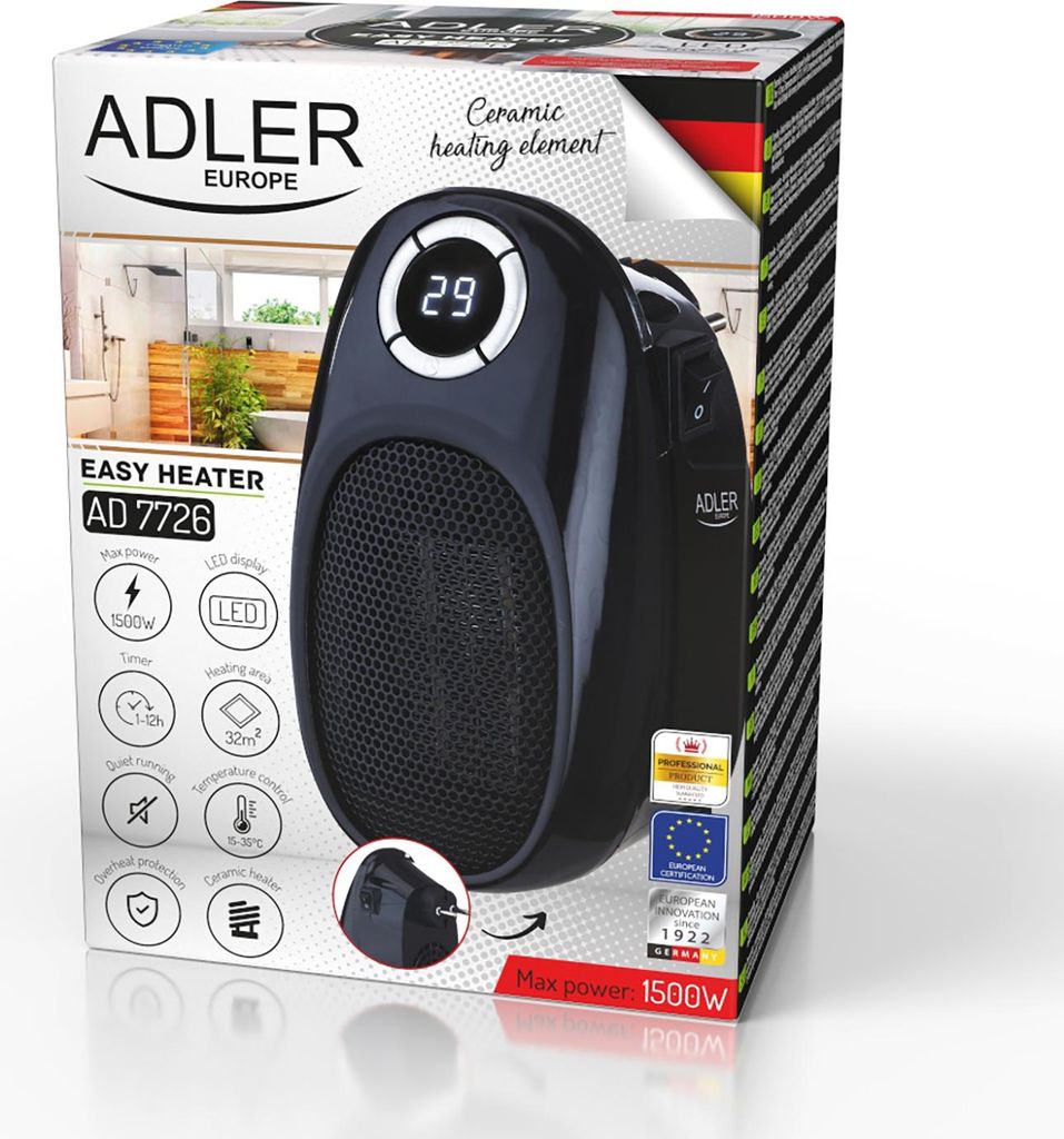 ADLER AD 7726 1500W Termowentylator ceramiczny Grzejnik Zdjęcie produktu 