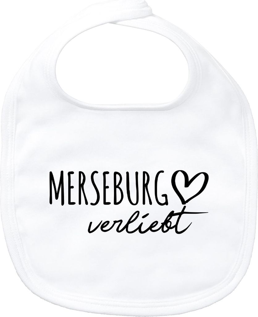 Huuraa Baby Lätzchen Merseburg verliebt White Klettverschluss Baumwolle Latz Geschenkidee