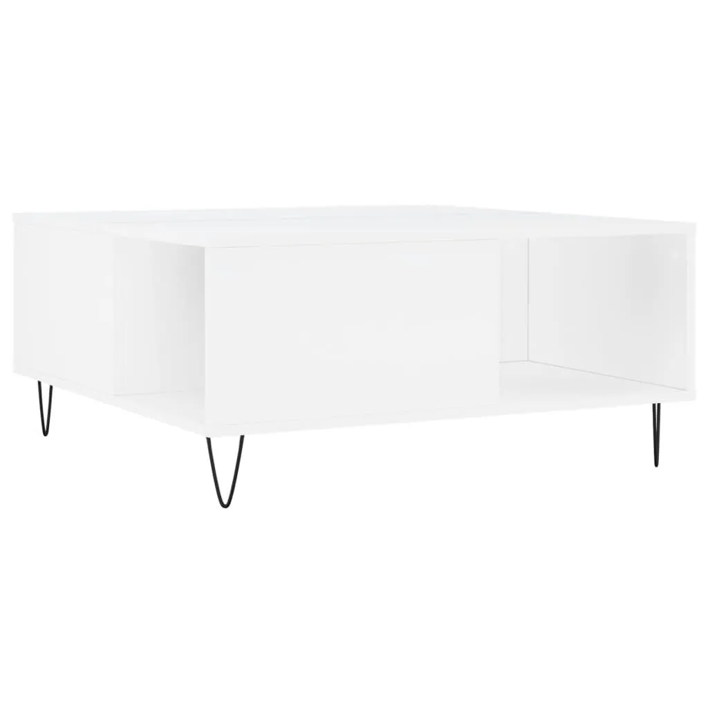Tavolino Bianco 80x80x36,5 cm | Mobile Soggiorno in Legno Robusto