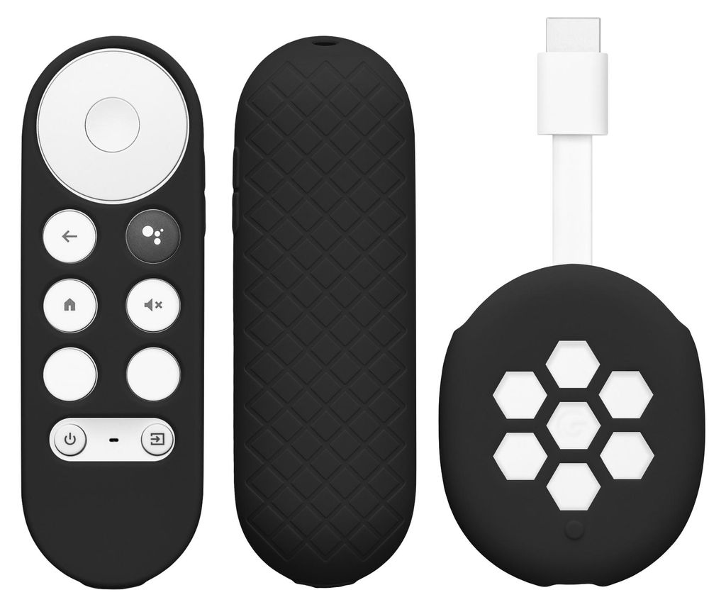 kwmobile 2x Hülle für Fernbedienung und Streaming Gerät kompatibel mit Google Chromecast 2020 4K (not for New-Generation) - Silikon Case Set fü...