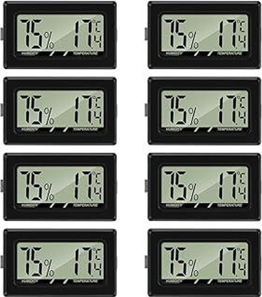 Thermometer Hygrometer Mini Digitales Innen Thermo-Hygrometer Luftfeuchtigkeit Meter luftfeuchtigkeitsmesser für Büro Babyzimmer Wohnzimmer 8 St...