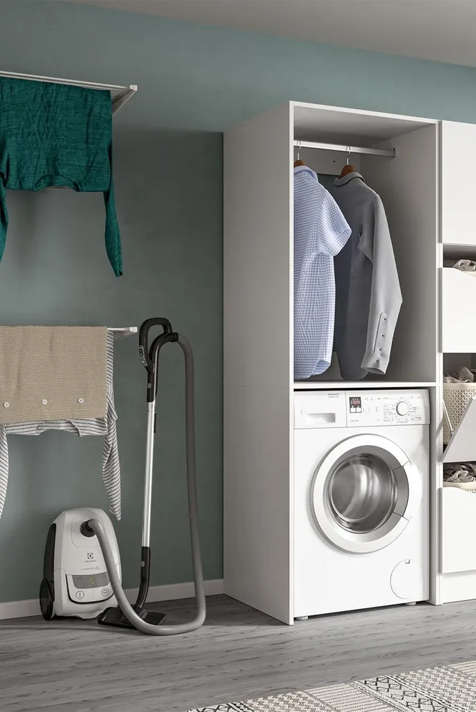 Gagner de la place en buanderie : Armoire lave-linge Free 2 blanc 190cm