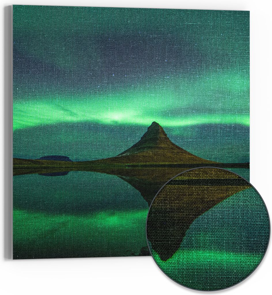 DEQORI Hybrid Leinwand Bild 50x50 cm 'Magischer Lichttanz' Produktbild 