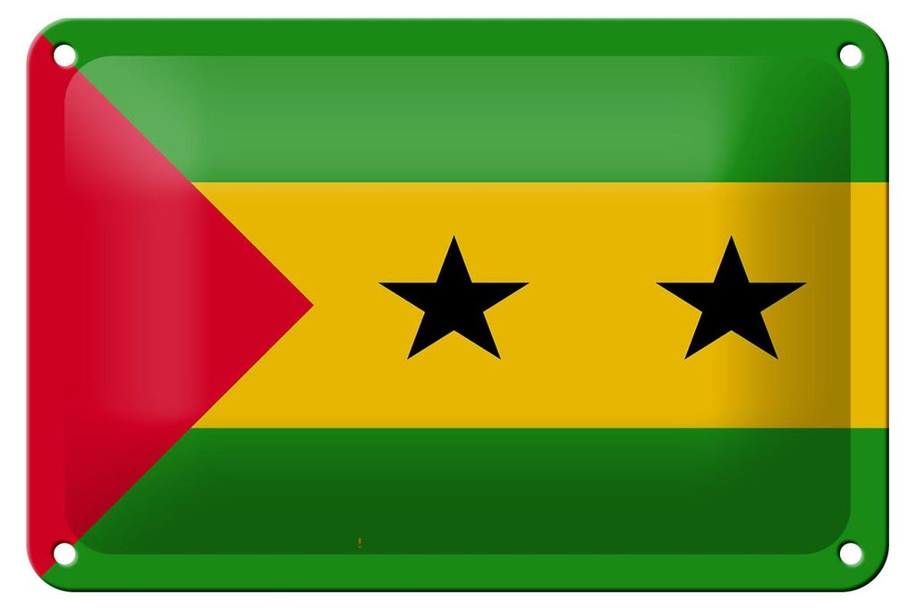 Blechschild Flagge São Tomé und Príncipe 18x12cm São Tomé Dekoration