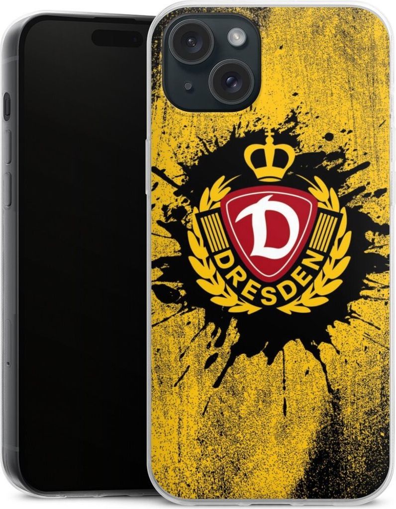 DeinDesign Slim Hülle für Apple iPhone 15 Plus Silikon Case Ultra Dünn Handyhülle Fußball Offizielles Lizenzprodukt SG Dynamo Dresden