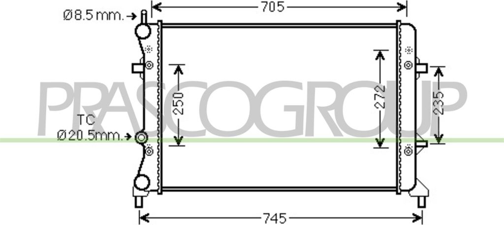 PRASCO VG424R001 Kühler Wasserkühler Motorkühler für VW Beetle Schrägheck (5C1, 5C2) Jetta IV (162, 163, AV3, AV2)