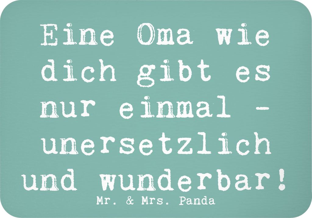 Mr. & Mrs. Panda magnet Spruch Einzigartige Oma - Meeresbrise - Geschenk, zettelhalter, haftmagnet, Großmutter, whiteboardmagnet, Bedanken, Aufmer...