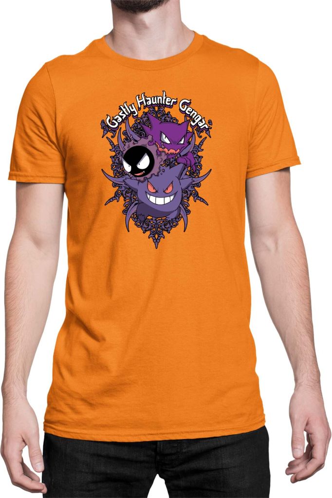 Herren T-Shirt Japan Anime Manga Pokemon Gengar, Man S / Orange