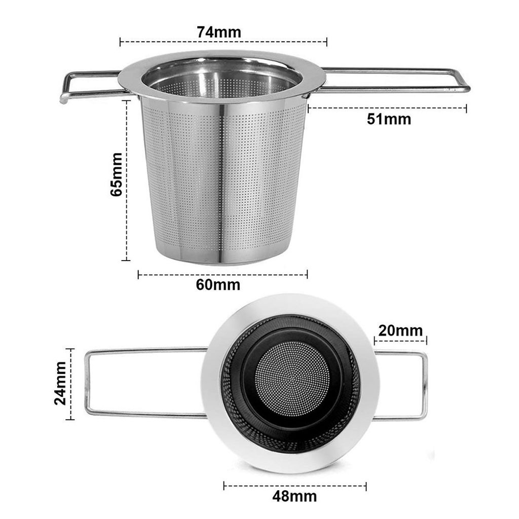 Edelstahl Teefilter mit Deckel Teesieb mit Griffen Metall Tee-Ei