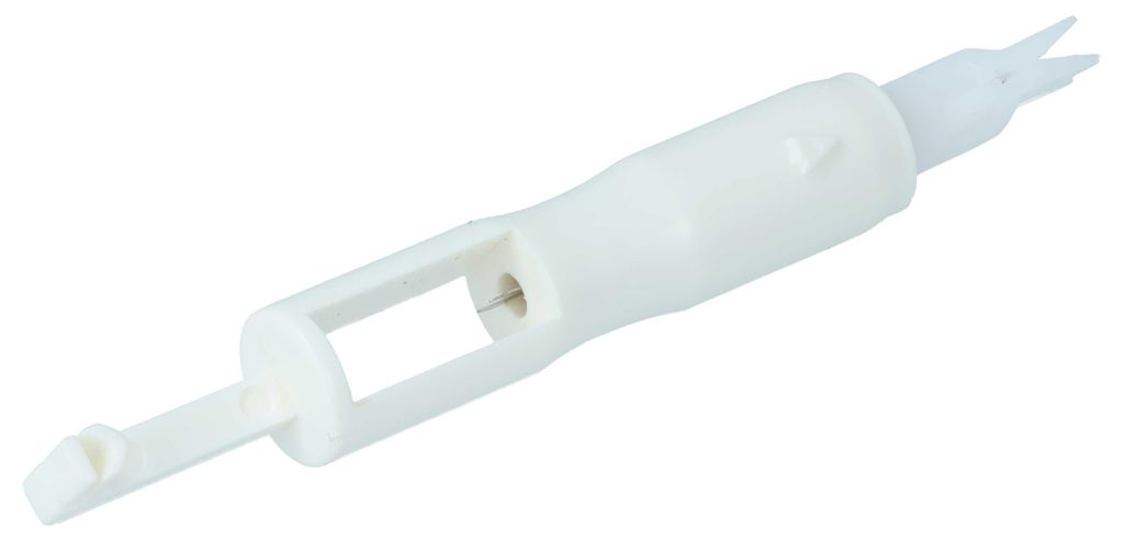 vhbw Nadeleinfädler für Haushaltsnähmaschinen - Kunststoff, Länge 7,2 cm Weiß