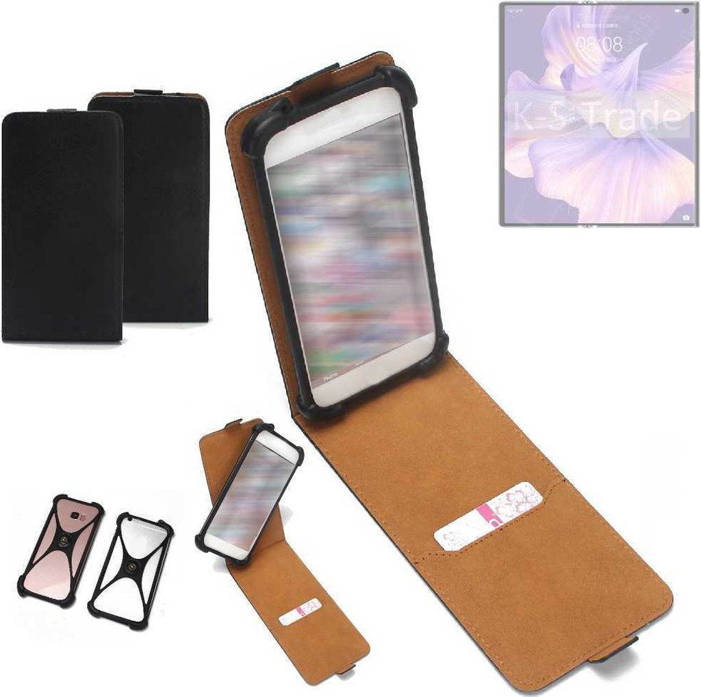 K-S-Trade Handyhülle Schutzhülle kompatibel mit Huawei Mate Xs 2 Hülle Case Cover Flip Style Bumper schwarz 1x