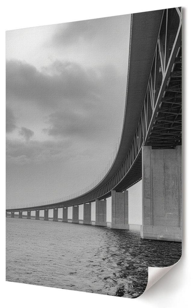 Minimalistische Brücke- Kunstdruck A4 - Industriell, Modern- Wandbild für Wohnzimmer Schlafzimmer & Flur, Modernes Poster Wanddeko, Ungerahmt