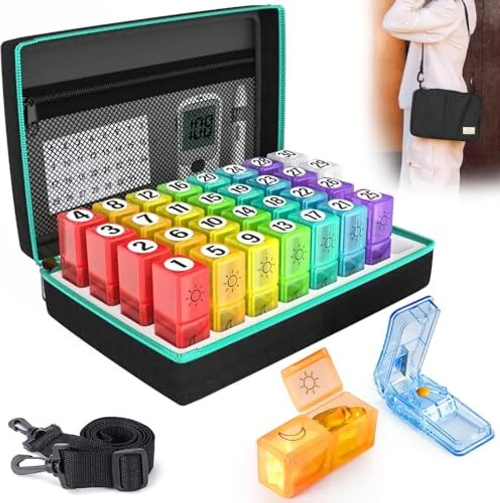 Pill Box Mensile 30 Giorni XL | Organizer per Sport e Biohacking