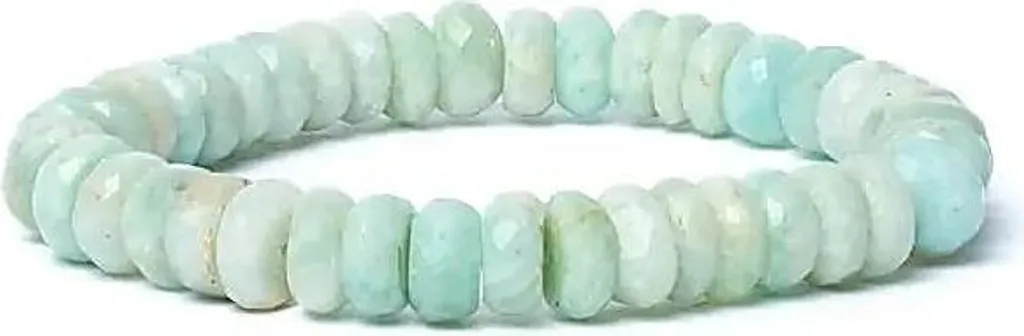 Bracelet Amazonite facettée qualité AA élastique perles de 0,8 cm