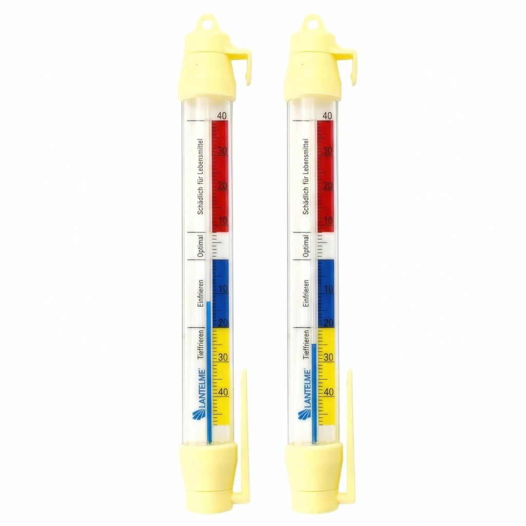 2 Stück Kühlschrankthermometer Set 21cm zum aufhängen -4 bis 40°C Analog Gefrierschrank Kühltheke Kühlschrank Kühltruhe Gefrierschrank Therm...