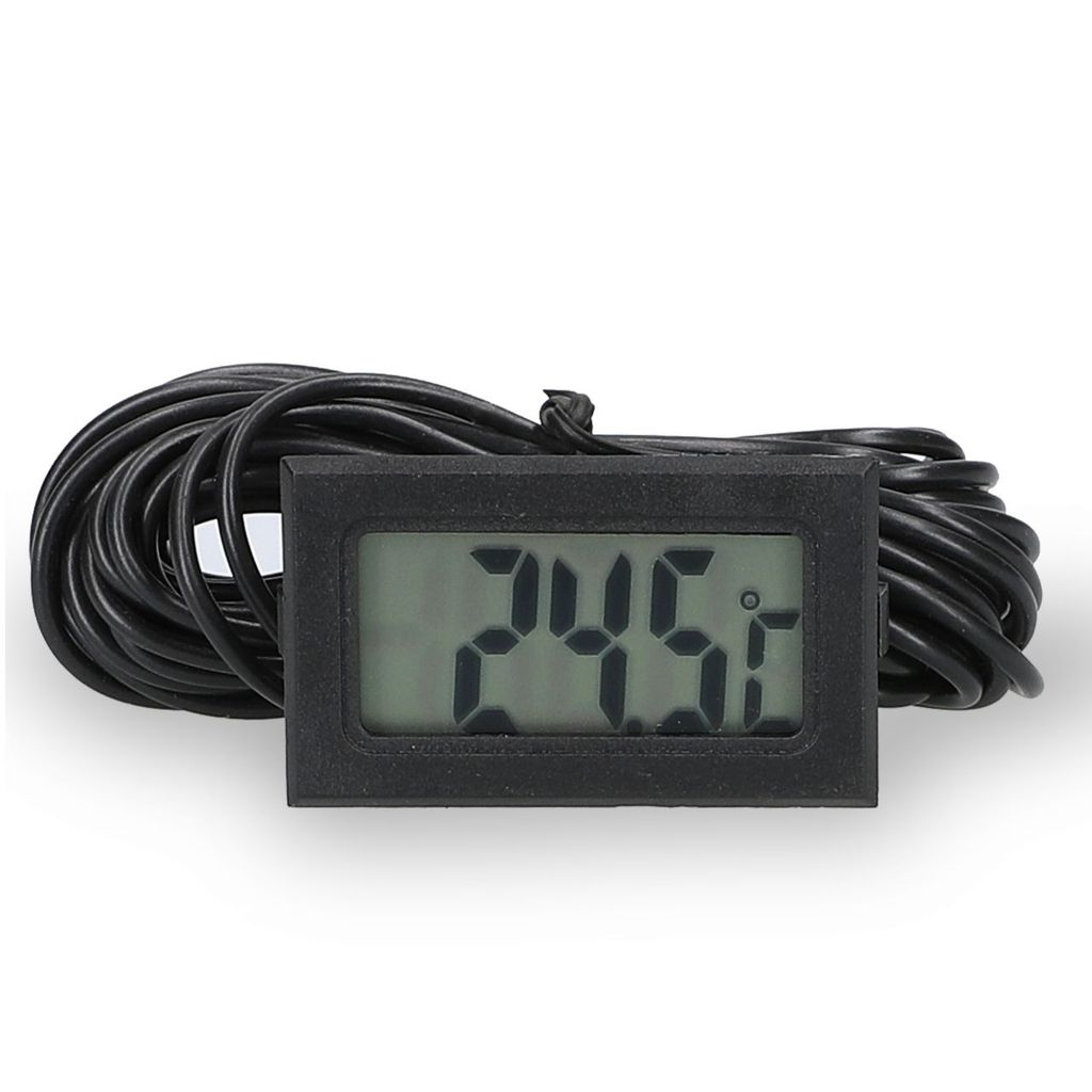 Digitales Thermometer für Innentemperatur und Kühlschrank Schwarz 