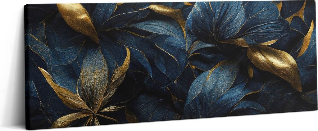 Dekorative Blumen – Leinwandbild Wandbild – 125x50 cm – Leinwandbilder – Wandbilder – Schlafzimmer – Flur