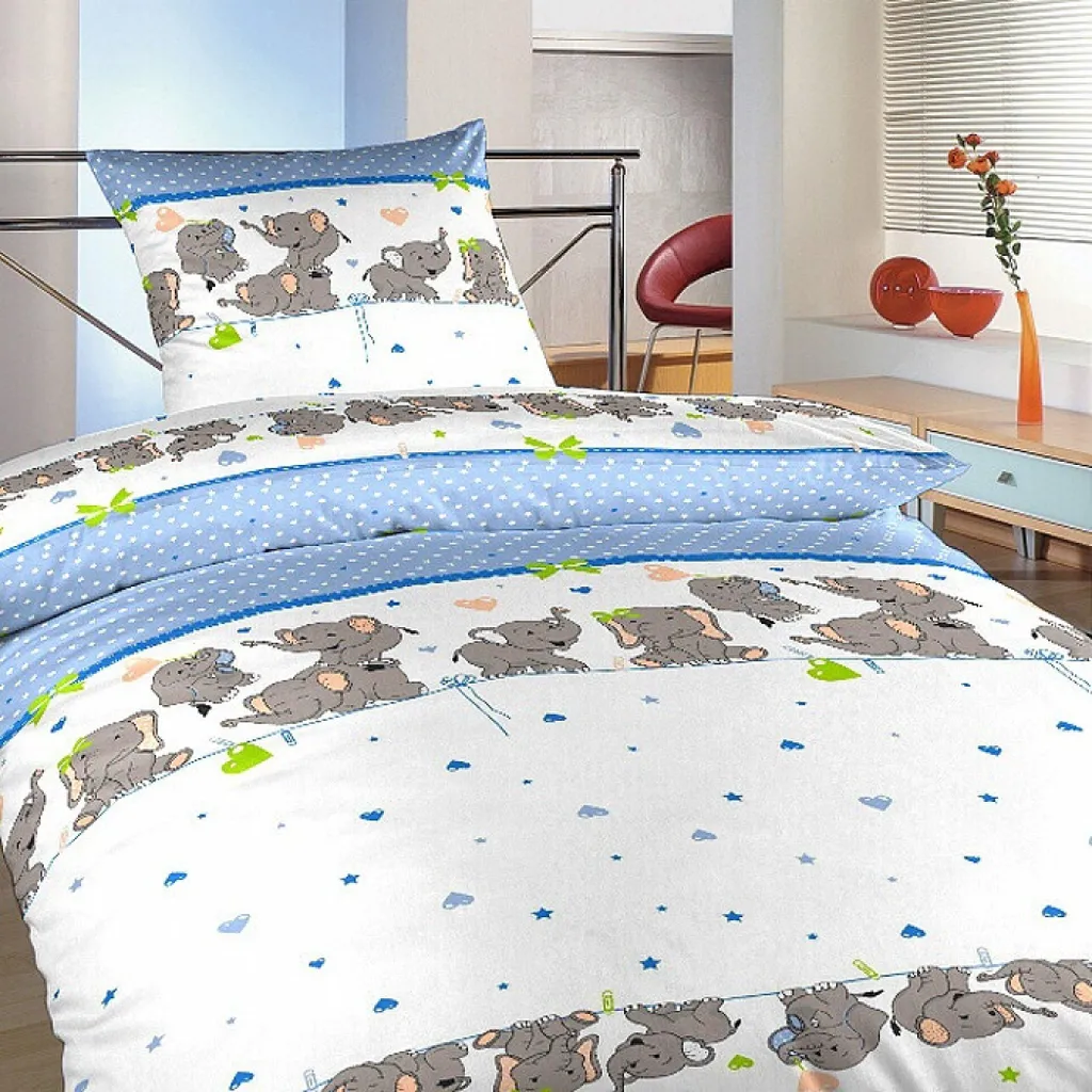 Dadka Lino crepe Elephants denim 140x200, 70x90 cm