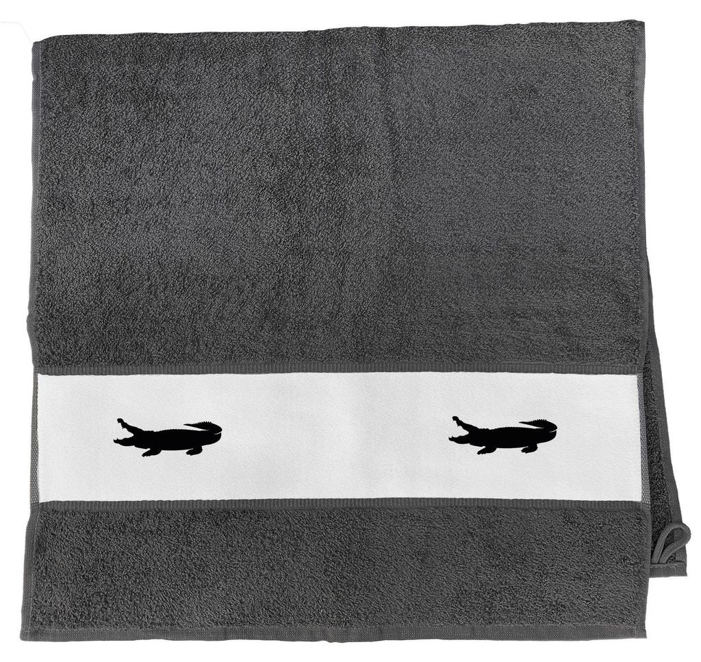 Huuraa Handtuch Krokodile Silhouette 50x100cm Graphite Baumwolle Handtuch Geschenkidee