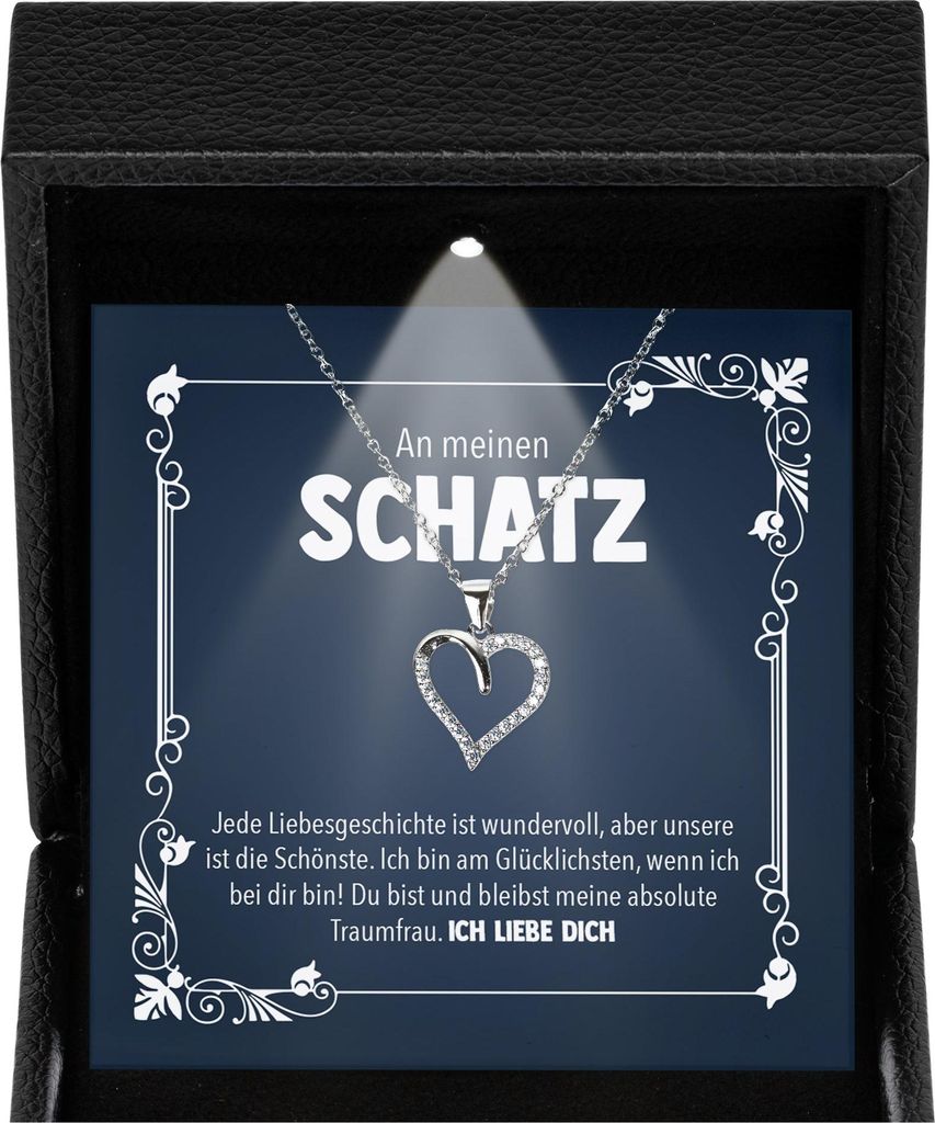 22Feels Ich Liebe Dich Geschenk Frauen Schmuck - Silber 925/000 Herz Halskette - Damen Hochzeitstag Ehefrau Schatz Valentinstag für Sie Jahrestag ...